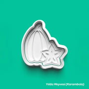 Yıldız Meyvesi (Karambola) - Kurabiye Kalıbı Damga ve Kesici