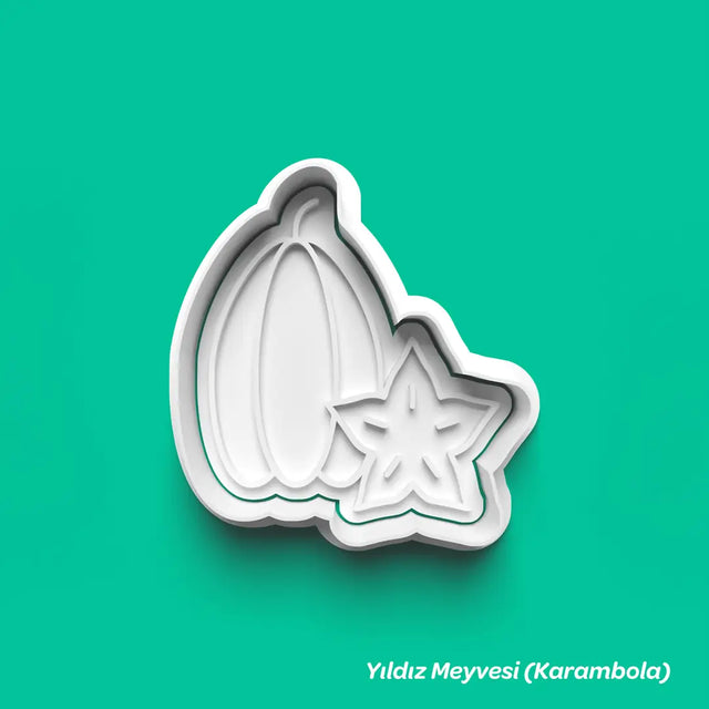 Yıldız Meyvesi (Karambola) - Kurabiye Kalıbı Damga ve Kesici
