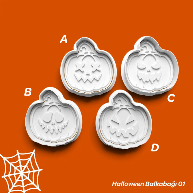 Halloween Balkabağı 01 - Kurabiye Kalıbı Damga ve Kesici Set