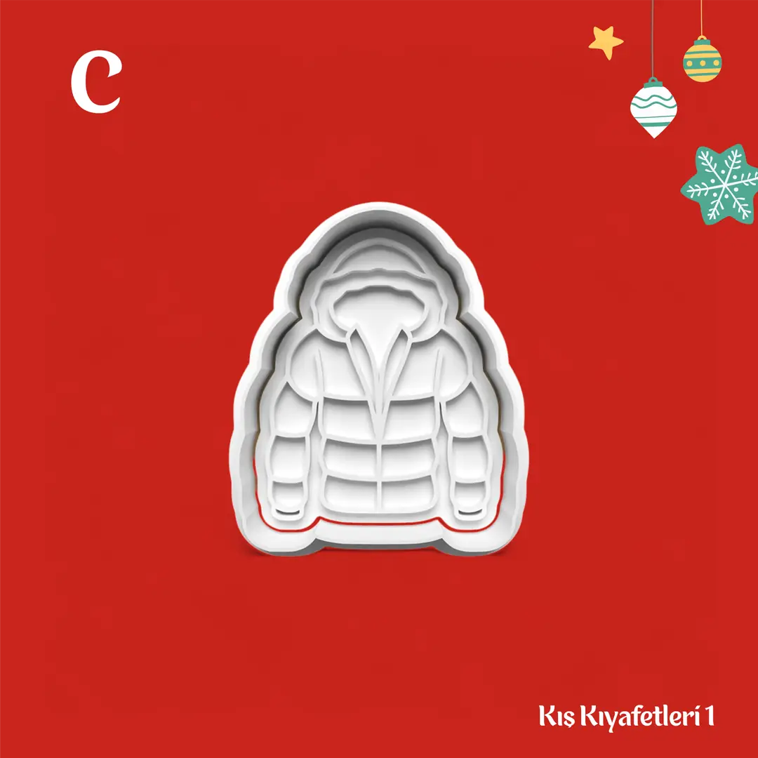 Kış Kıyafetleri 1 - Kurabiye Kalıbı Damga ve Kesici Set