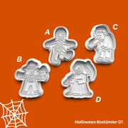 Halloween Kostümler 01 - Kurabiye Kalıbı Damga ve Kesici Set