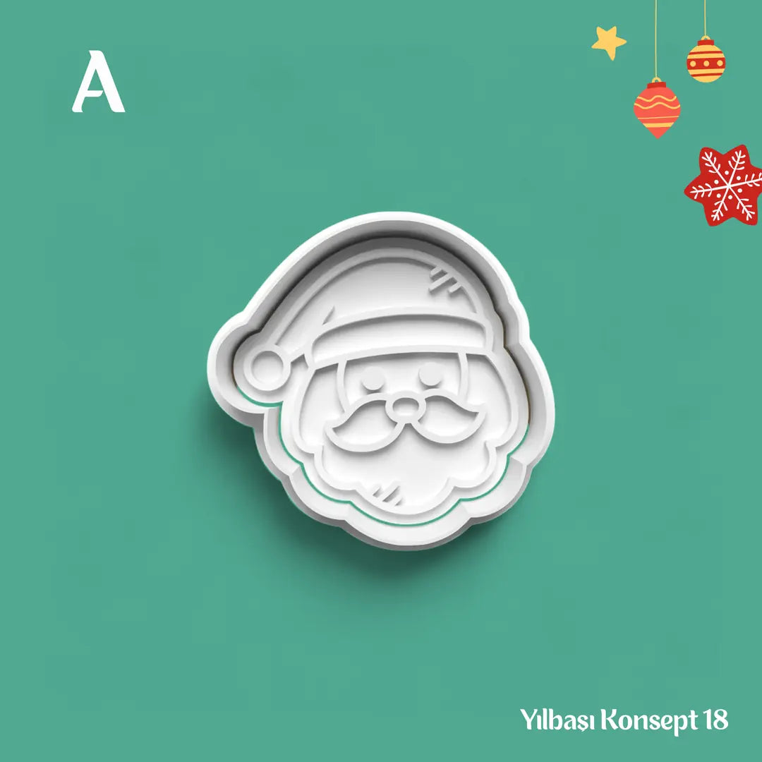 Yılbaşı Konsept 18 - Kurabiye Kalıbı Damga ve Kesici Set