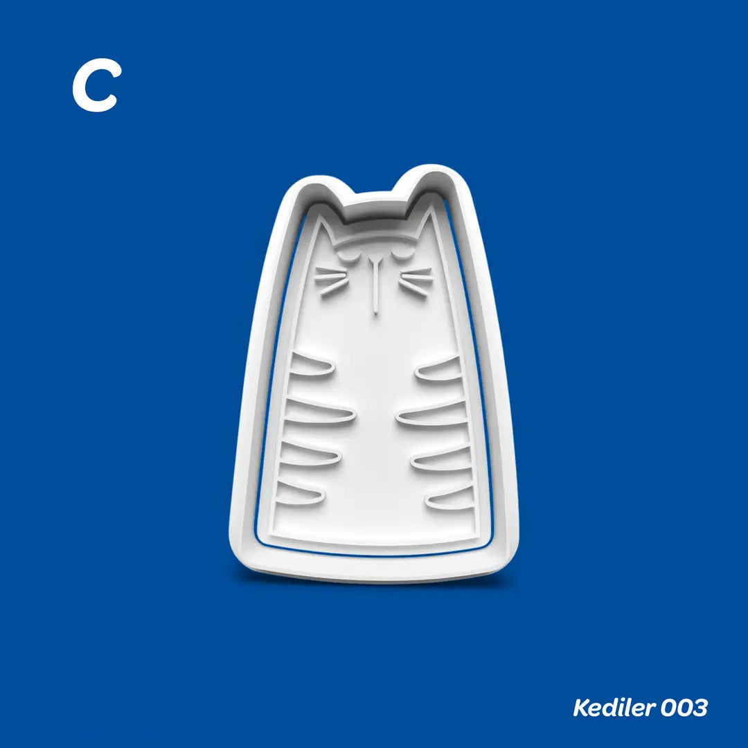 Kediler 003 - Kurabiye Kalıbı Damga ve Kesici Set