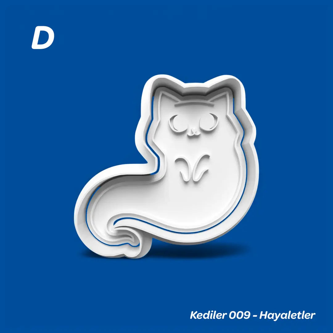Kediler 009 Hayaletler - Kurabiye Kalıbı Damga ve Kesici Set