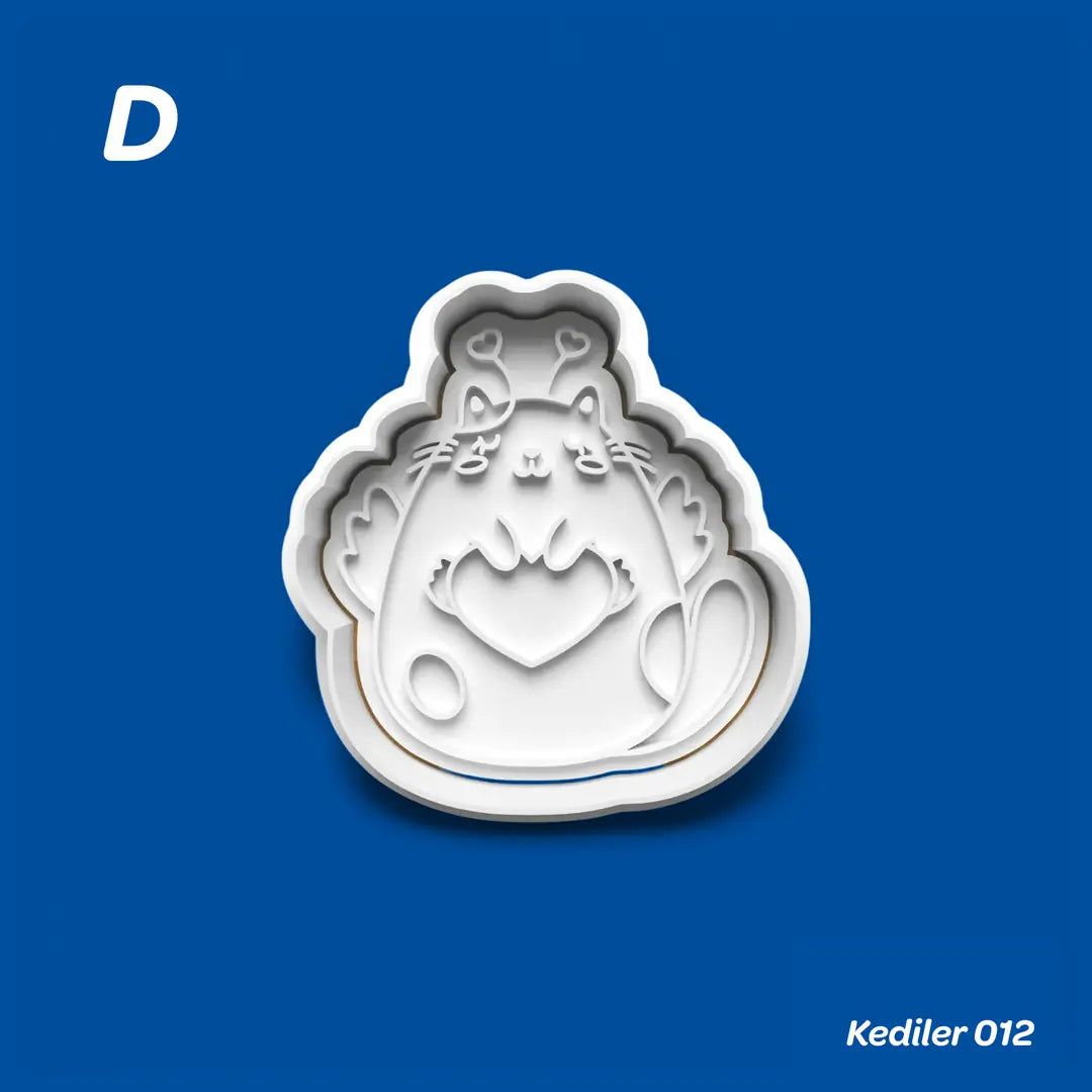 Kediler 012 - Kurabiye Kalıbı Damga ve Kesici Set