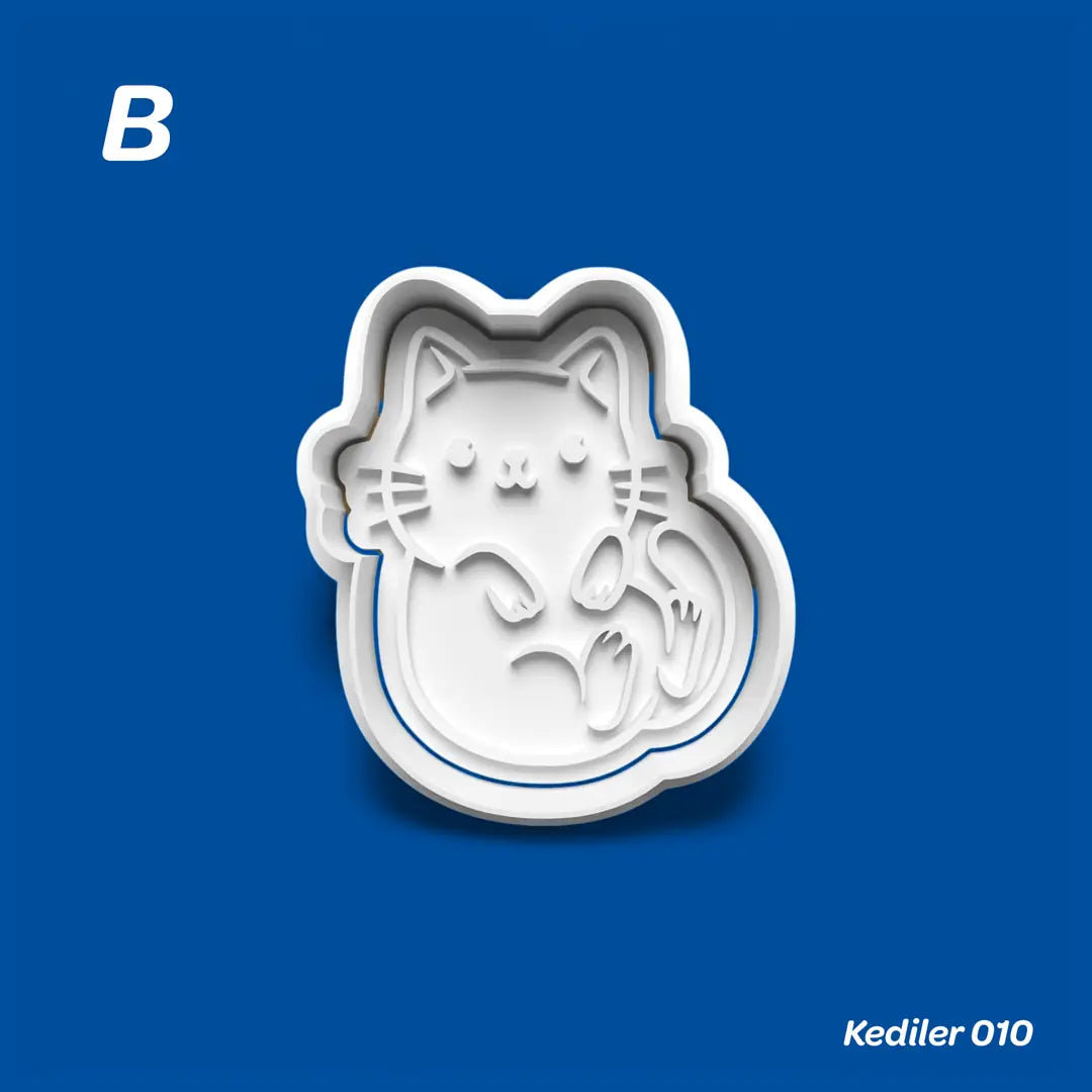 Kediler 010 - Kurabiye Kalıbı Damga ve Kesici Set