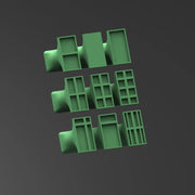 Pencere Mühür Seti - Dikdörtgen Model 9 Parça SET