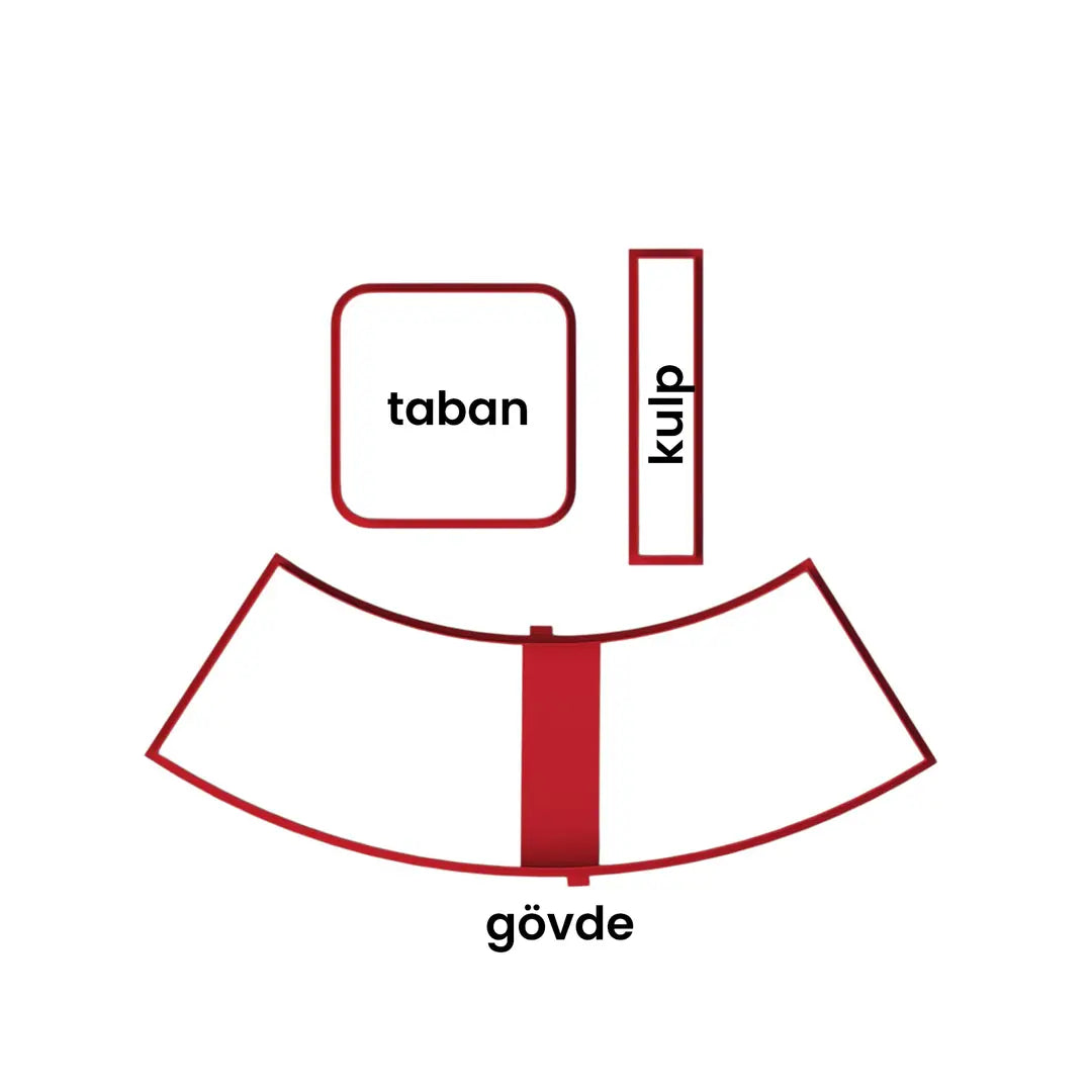 Kare Tabanlı Kupa Bardak 01 Kesici Şablon Seti