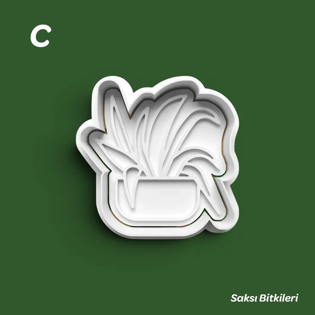 Saksı Bitkileri - Kurabiye Kalıbı Damga ve Kesici Set
