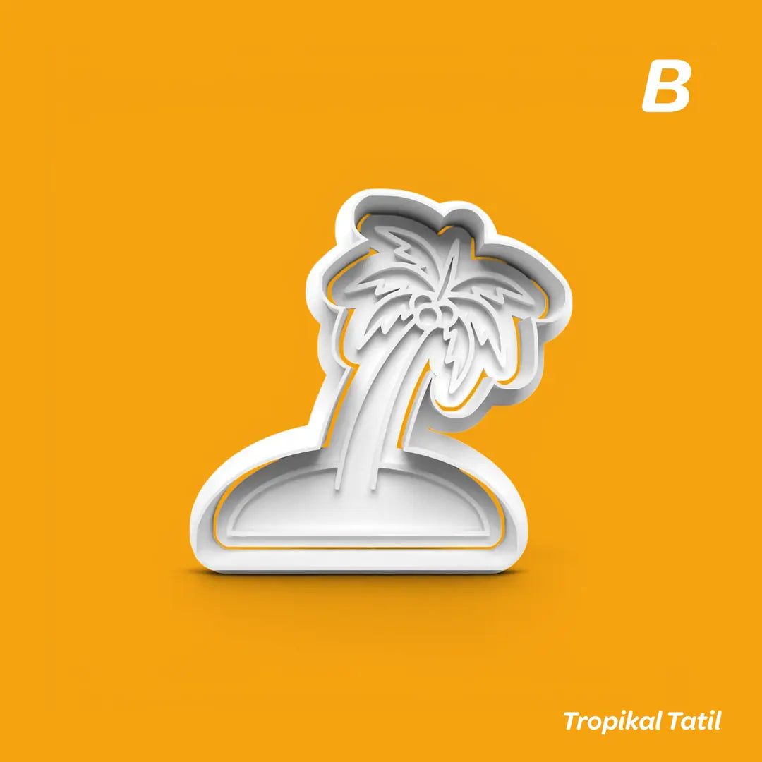 Tropikal Tatil - Kurabiye Kalıbı Damga ve Kesici Set