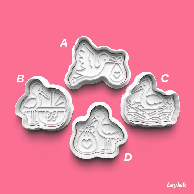 Leylek - Kurabiye Kalıbı Damga ve Kesici Set