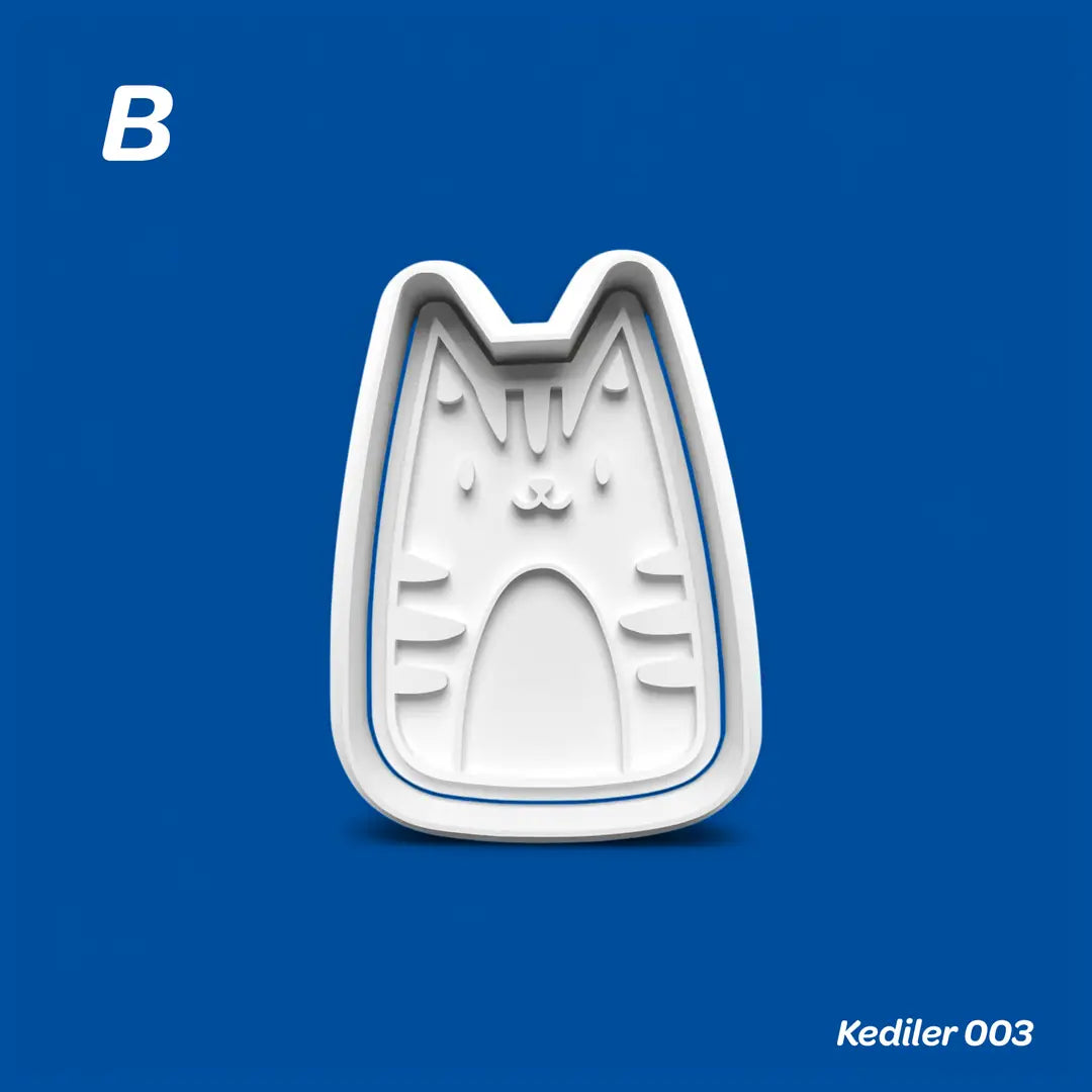 Kediler 003 - Kurabiye Kalıbı Damga ve Kesici Set