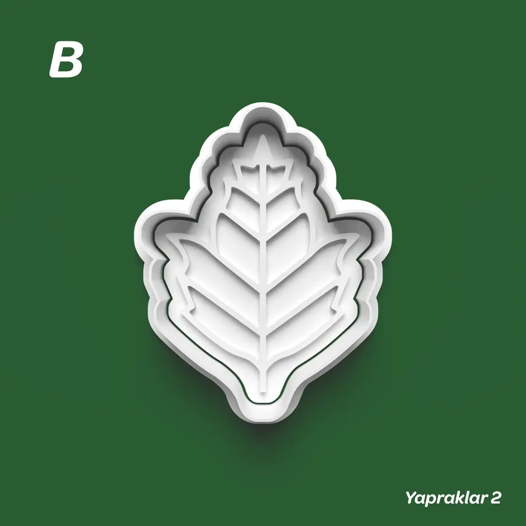 Yapraklar 2 - Kurabiye Kalıbı Damga ve Kesici Set