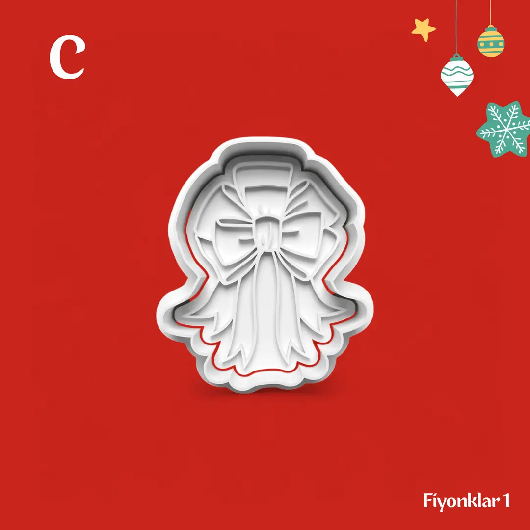 Fiyonklar 1 - Kurabiye Kalıbı Damga ve Kesici Set