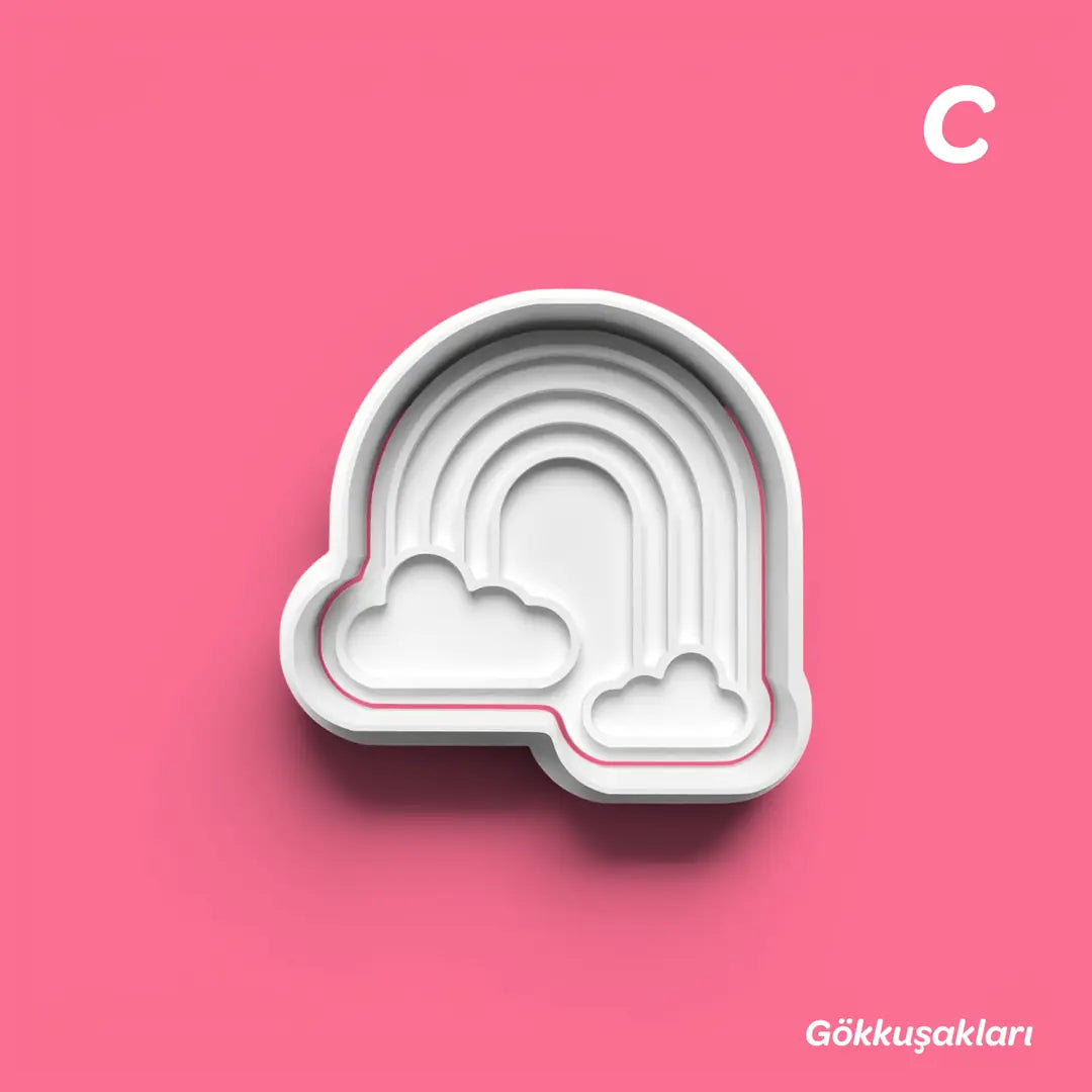 Gökkuşakları - Kurabiye Kalıbı Damga ve Kesici Set