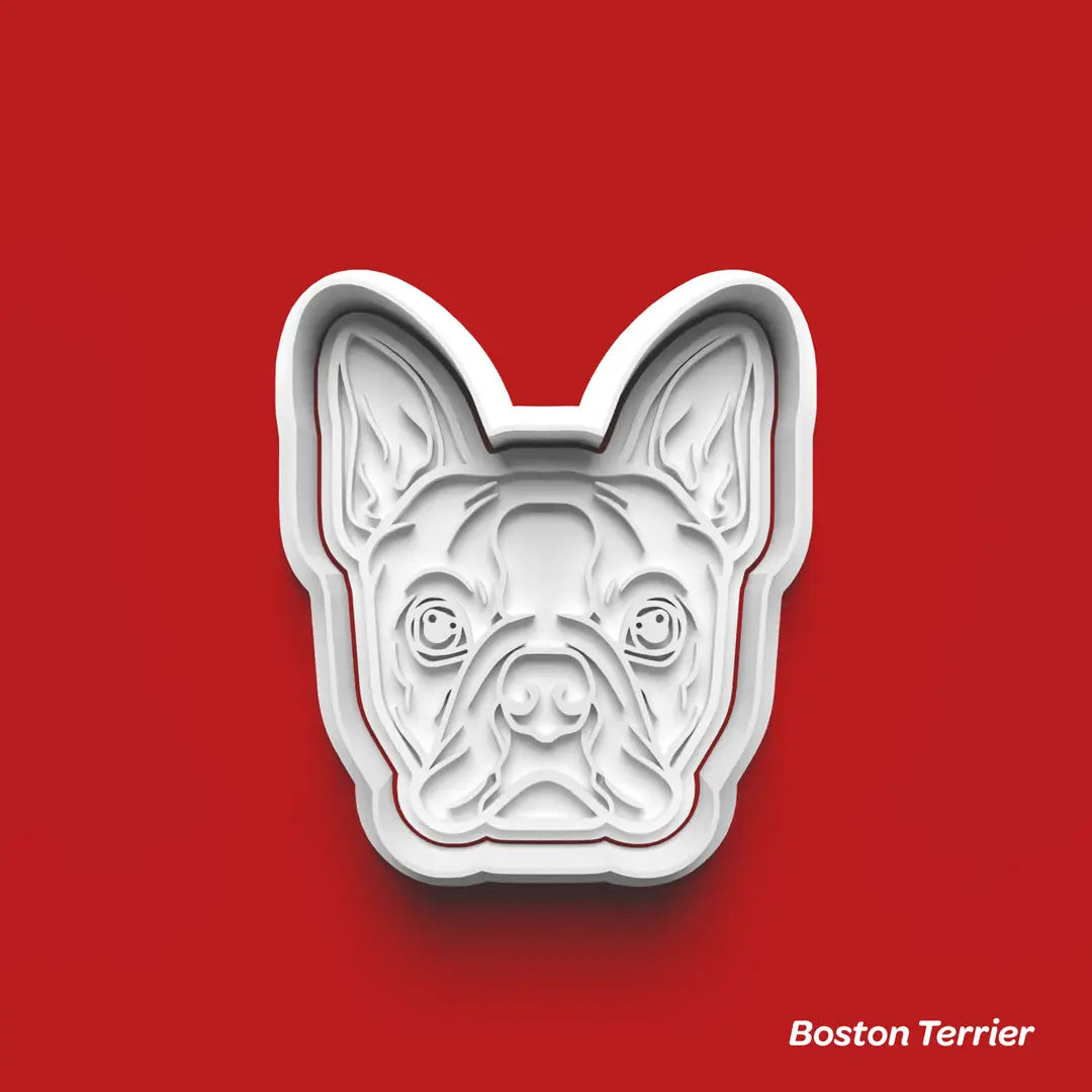 Boston Terrier - Köpek Cinsleri Serisi Kurabiye Kalıbı Damga ve Kesici Set