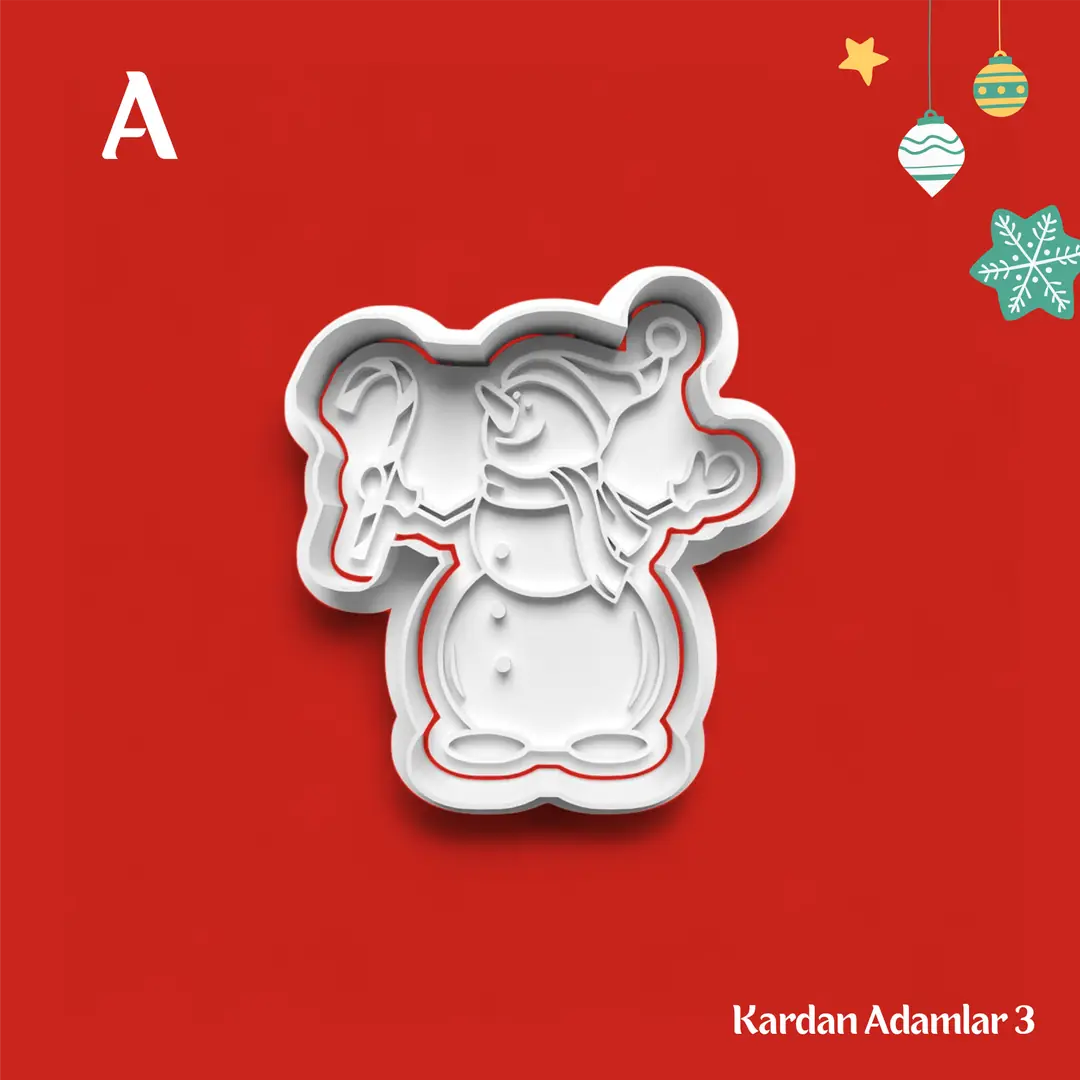 Kardan Adamlar 3 - Kurabiye Kalıbı Damga ve Kesici Set