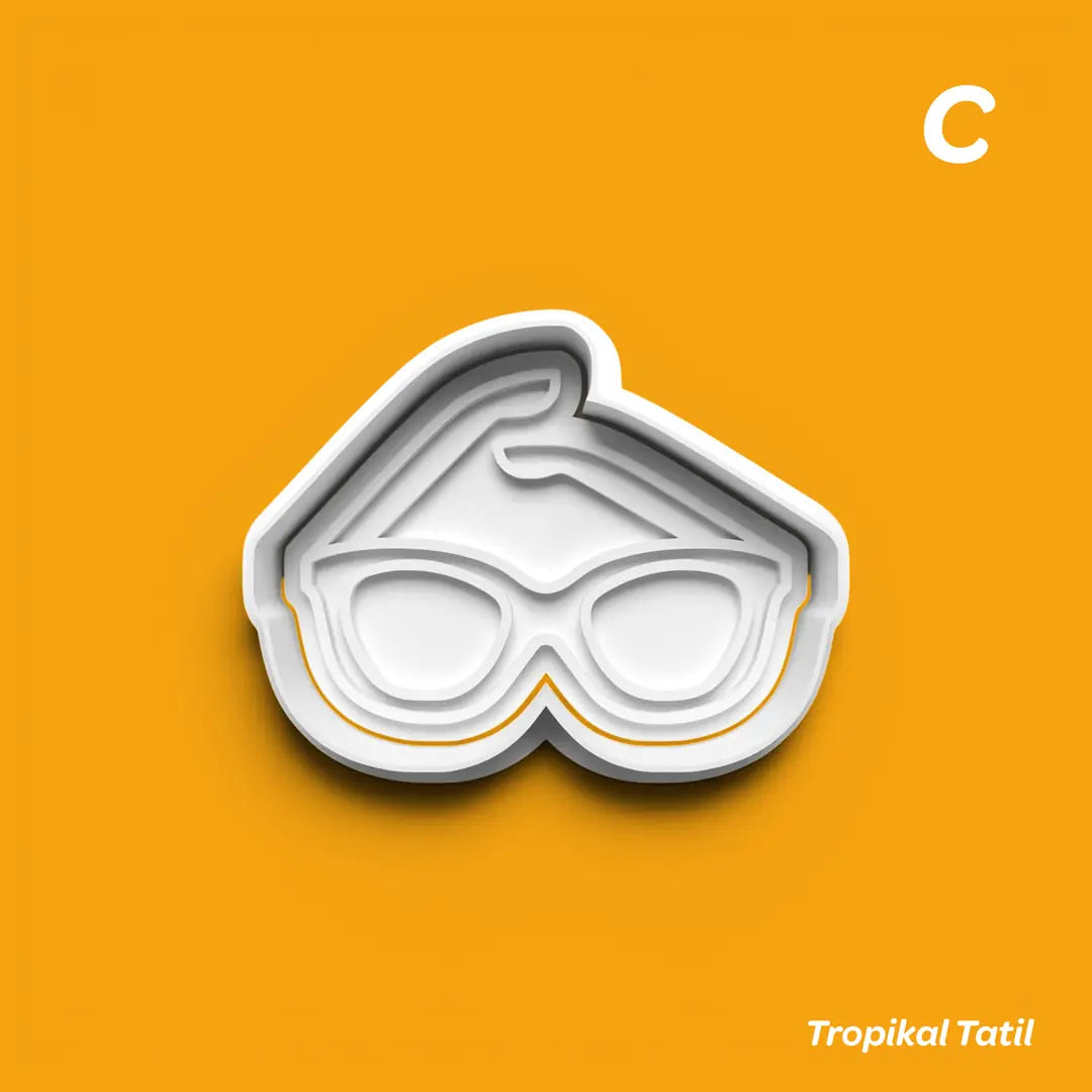 Tropikal Tatil - Kurabiye Kalıbı Damga ve Kesici Set