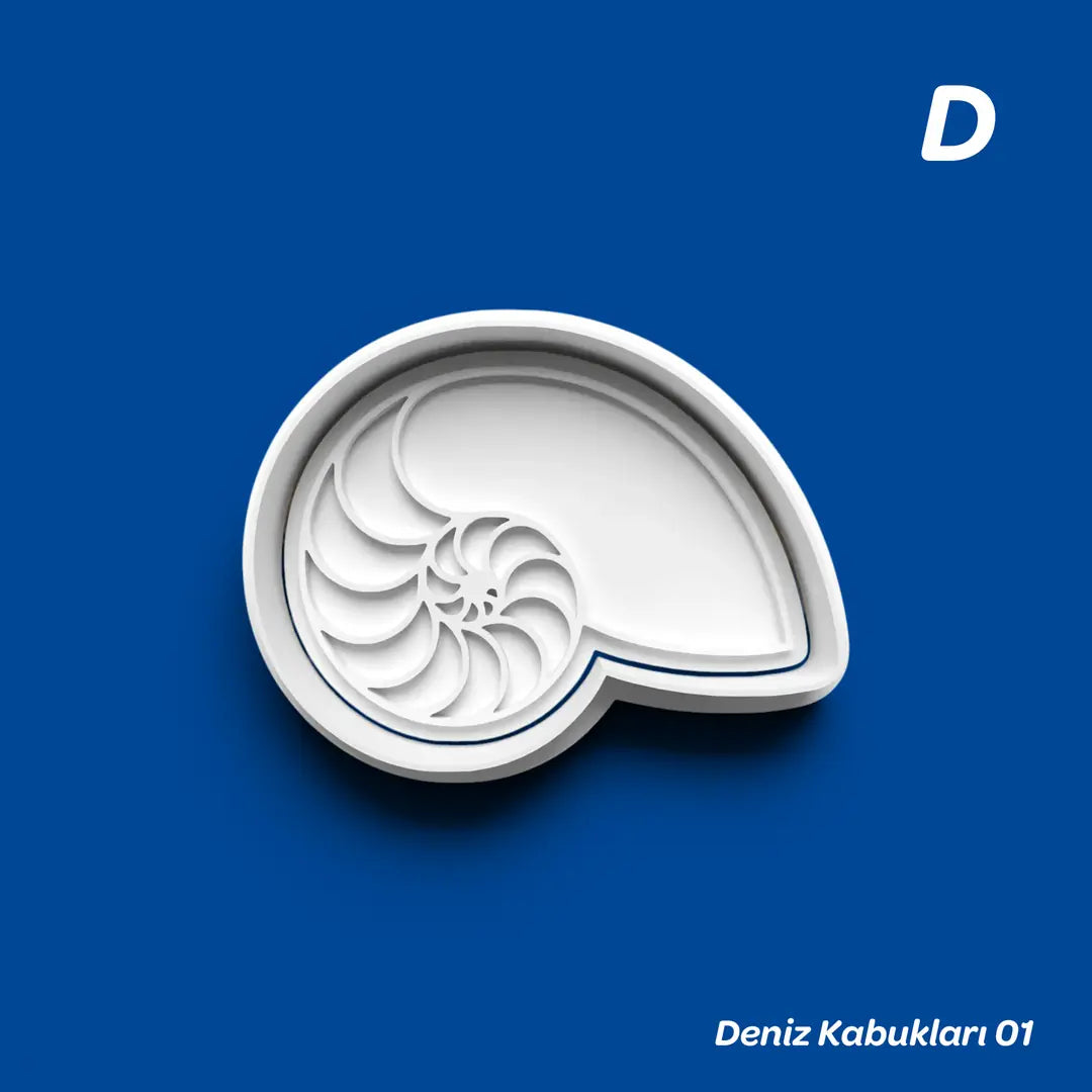 Deniz Kabukları 01 - Kurabiye Kalıbı Damga ve Kesici Set
