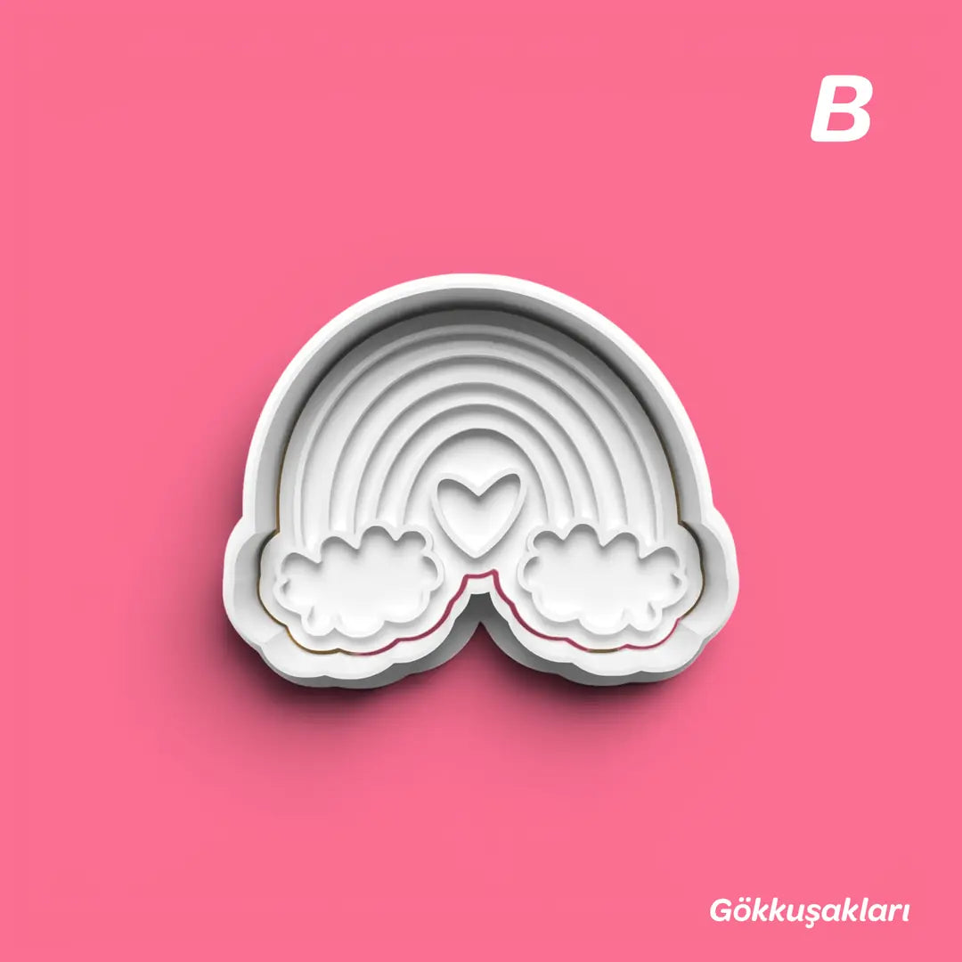 Gökkuşakları - Kurabiye Kalıbı Damga ve Kesici Set